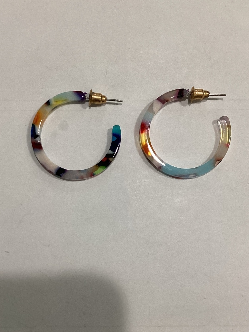 Multicolor Resin Hoop Earrings